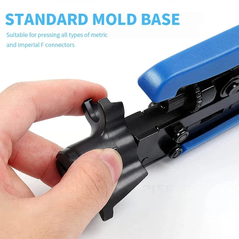 RG59 RG6 Cable TV Crimper Tool Connector Crimping Pliers Coax Compression Tool Coaxial Cable Cold Press Clamp