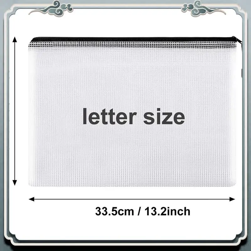 

ABIJ-64Pcs Mesh Zipper Pouch Document Bag,Waterproof Zip File Folders,A4 Size, For School Office Supplies,Travel Storage Bags