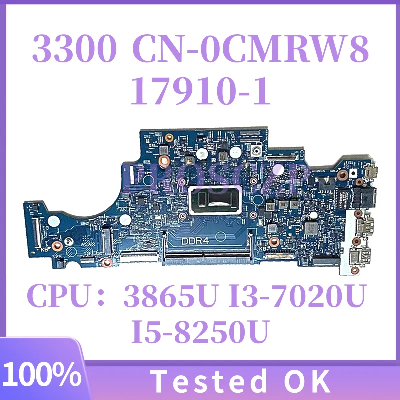 

17910-1 For Dell Latitude 13 3300 Laptop motherboard with CPU 3865U I3-7020U I5-8250U 100% Tested Fully Work