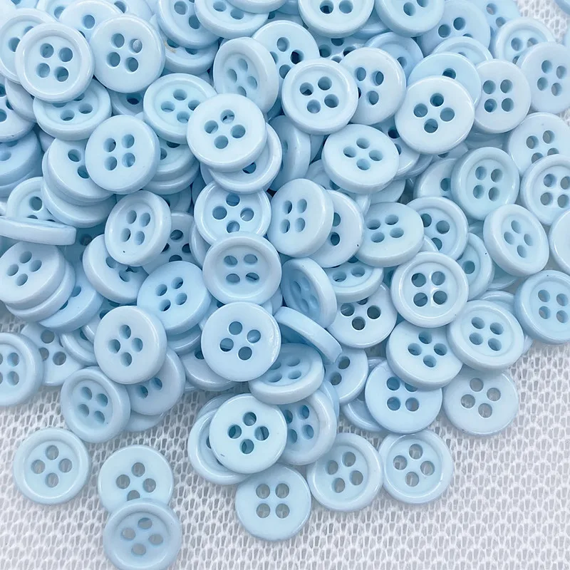 New 50 Pieces 9mm Color Four-eye Button Round Resin Sewn Buttons Diy Scrapbook Color Wedding Dress Decorative Sewn Accessories