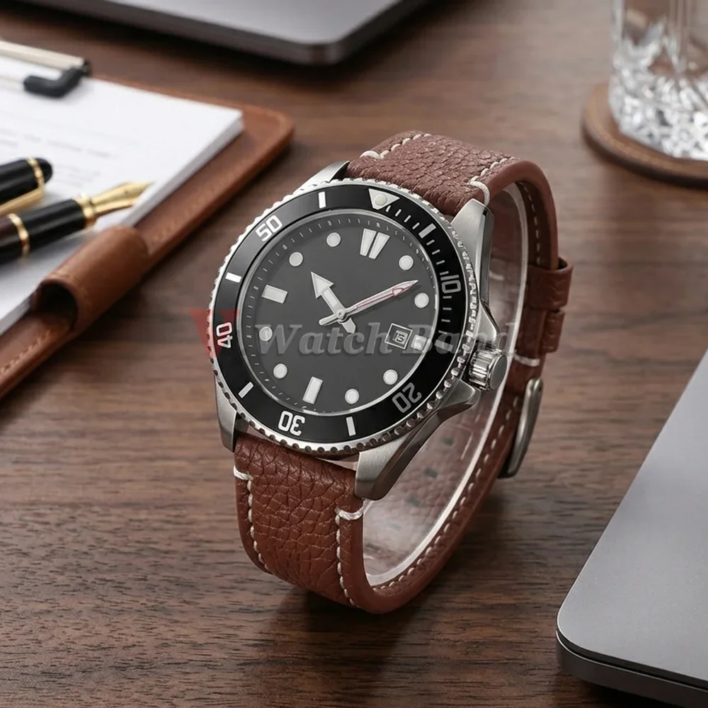 18mm 20mm 22mm 24mm Echtes Kalbsleder Uhrenarmbänder Universelles Braunes Armband für Herren und Damen Ersatz-Uhrenarmbänder mit Metallschnalle – Detail 13