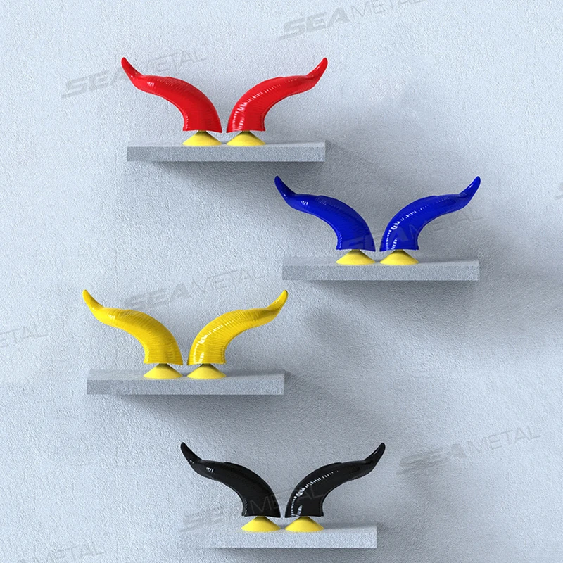 SEAMETAL Simulation Helmet Decoration Devil Horns Super Cool Funny Motorcycle Motorcycle Electric Car Helmet Suction Cup Horns