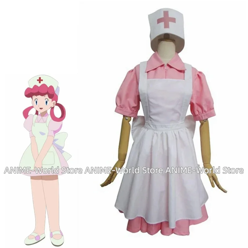 

CyAnime Nurse Joy Cosplay Costume Pnik Dress Customized Any Size