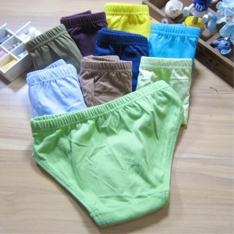 8pcs/Lot Solid Color Boys Panties Cotton Underwear Shorts Kids Briefs Clothes Children 1-10 Years