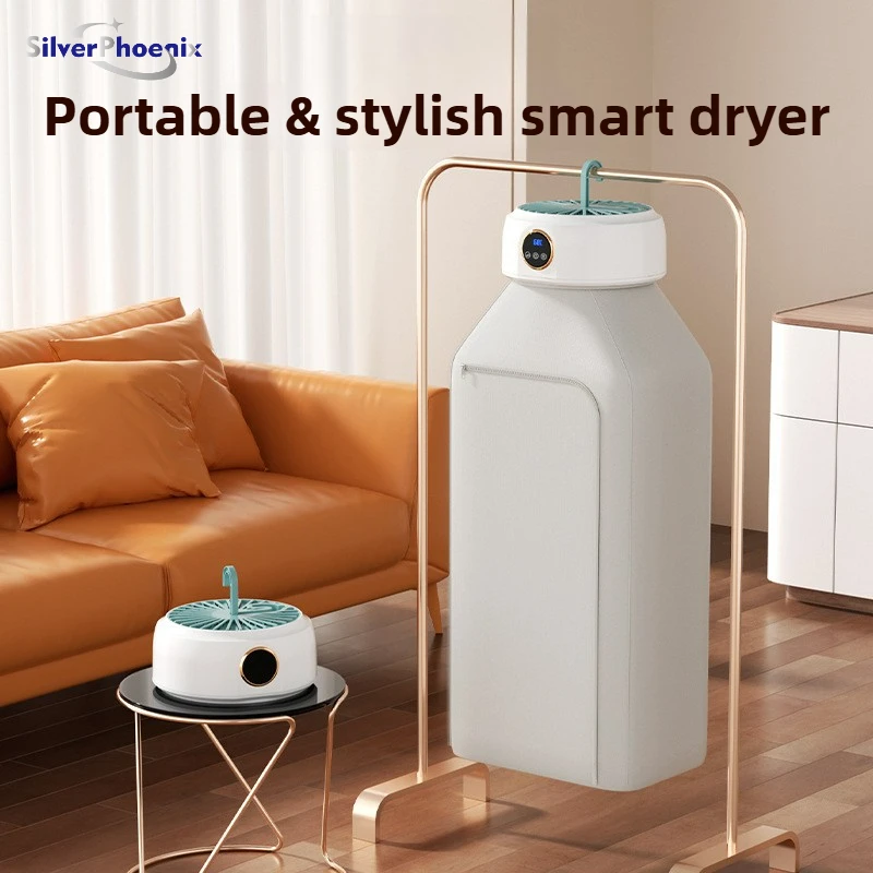 

Timerable Clothes Dryer Heater Fan Dormitory Foldable Travel Garment Drying Hanger Cabinet Laundry Air Dehydrator Warmer