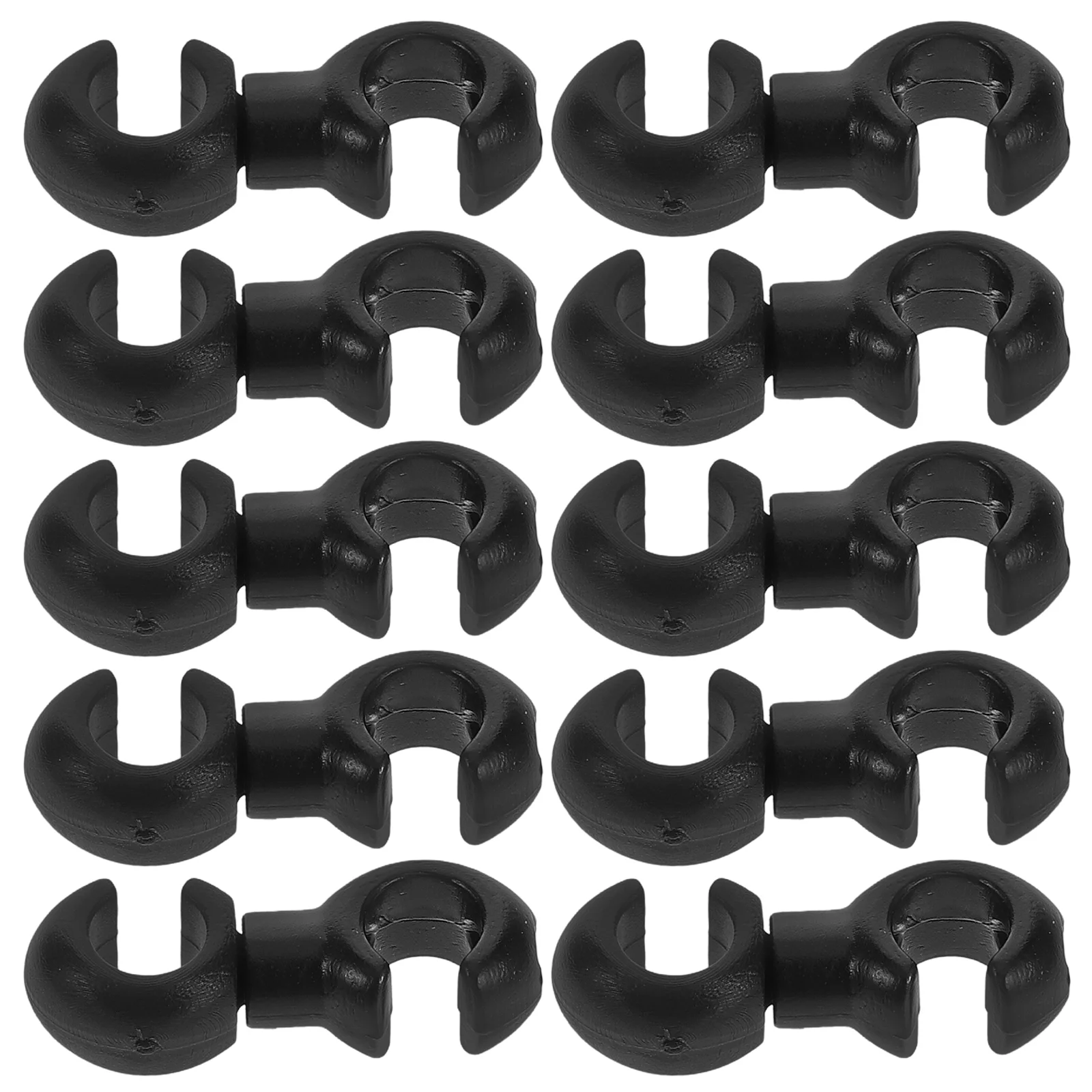 10Pcs C/S-hook Clips Housing Hose Guide Cycling Brake Gear Cable Brake Cable Sets Bike Line Clamp (Black)