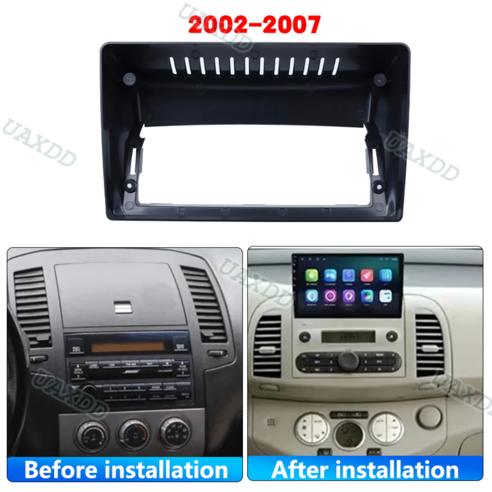 Car Frame For Nissan Micra K12 2002-2010 9Inch Fascia Automotive center console dashboard plastic accessories panel interior CD