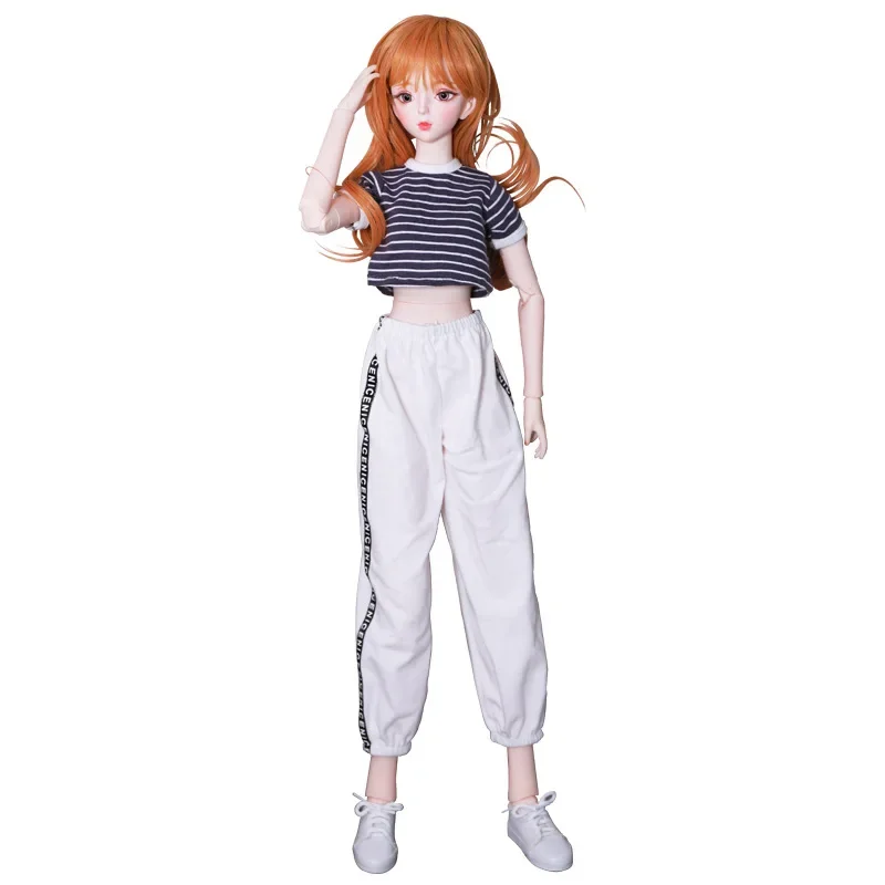 Spot 60cm baby clothes 3 points bjd baby suitable for wearing striped T-shirt sports doll change clothes skirt