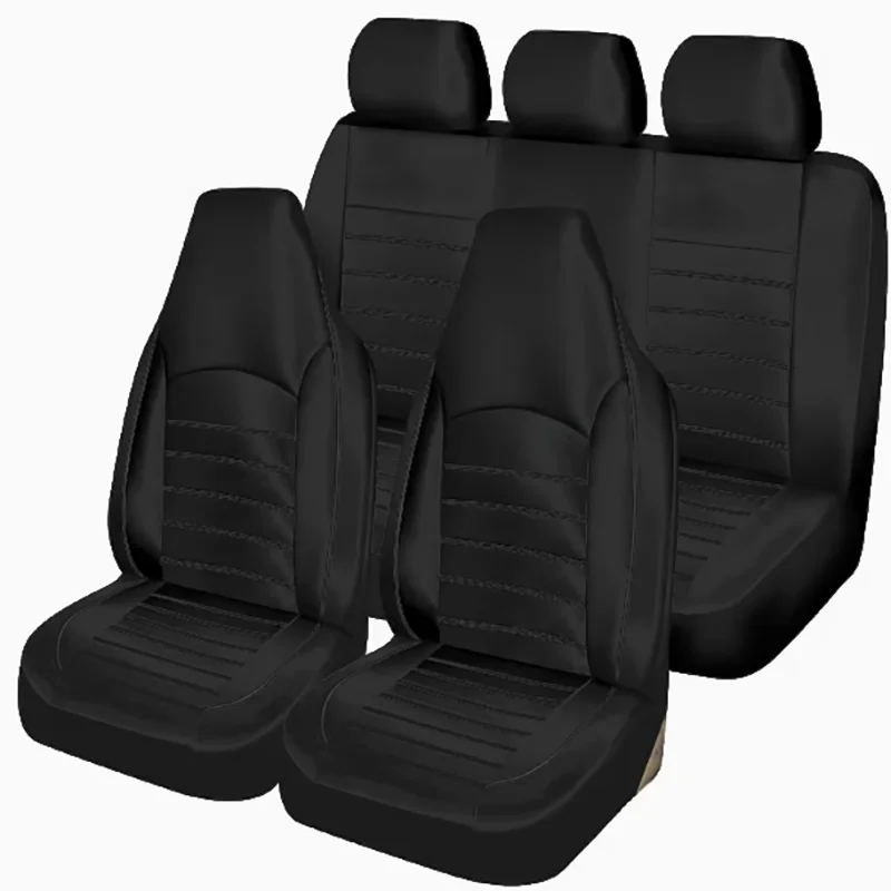 Full Set PU Leather Car Seat Covers For 5 Seats Car Interior Accessories Fit for Most Cars Universal All-season Auto Seat Covers