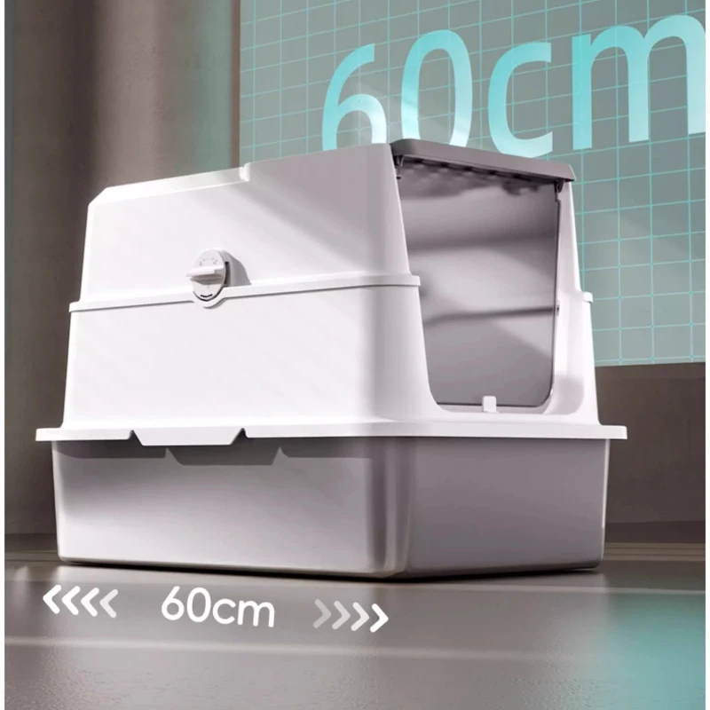 

Большой закрытый ящик для кошачьего туалета из нержавеющей стали, подножки для кошек, защита от брызг и запаха, туалет для котят, Jumbo, решение для ванной комнаты для домашних животных