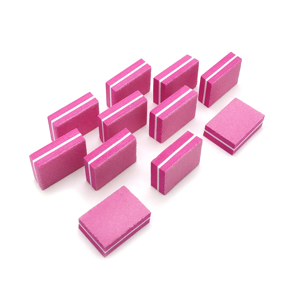 100/200Pcs Double Sided 100/180 Grit Sponge Nail File Polishing Manicure Nail Art Supplies Sanding Files Block Nails Accessories