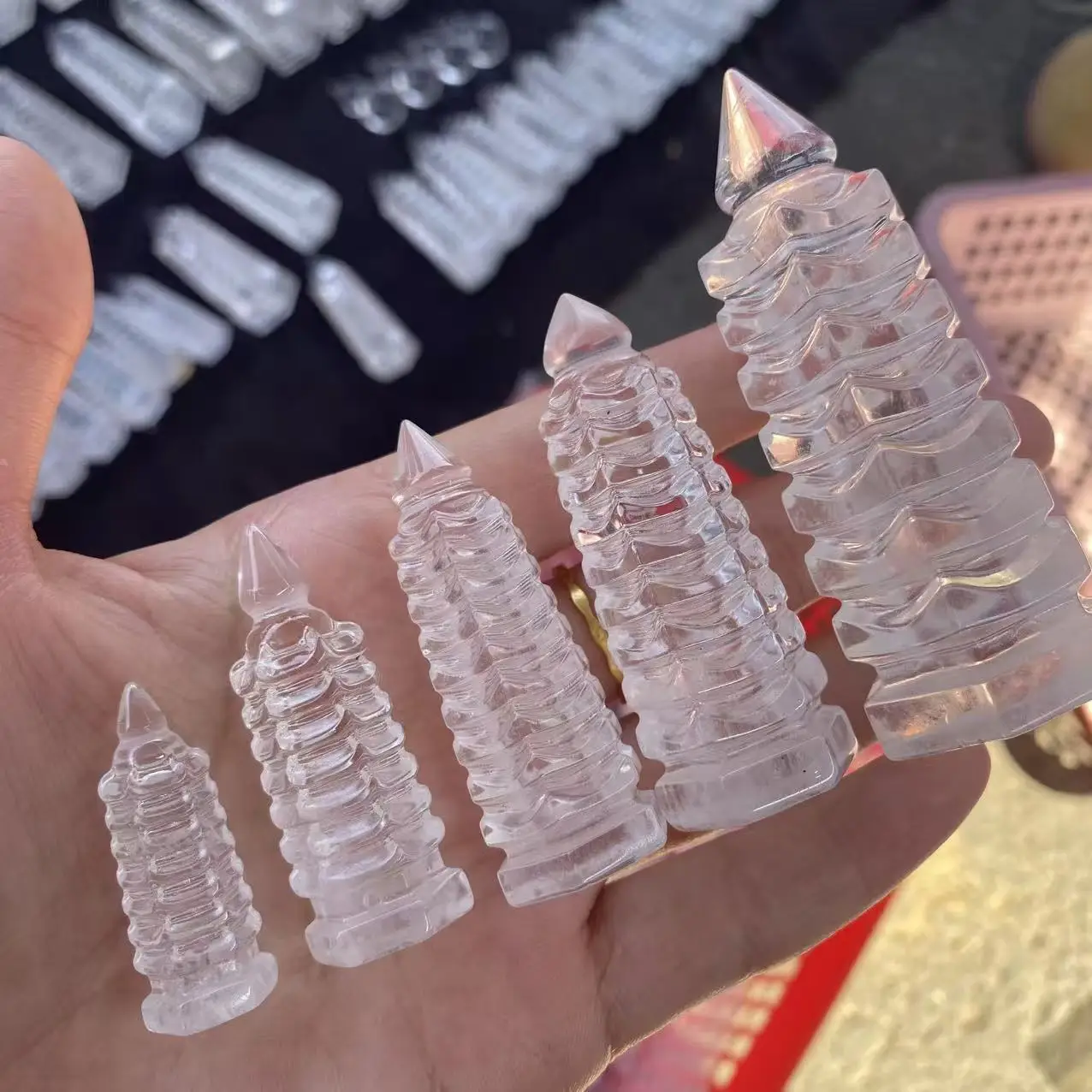 Natural Clean Crystal Pagoda,With Healing Properties, Suitable For Home Decoration, Purifying And Demagnetizing, Meditation, Di