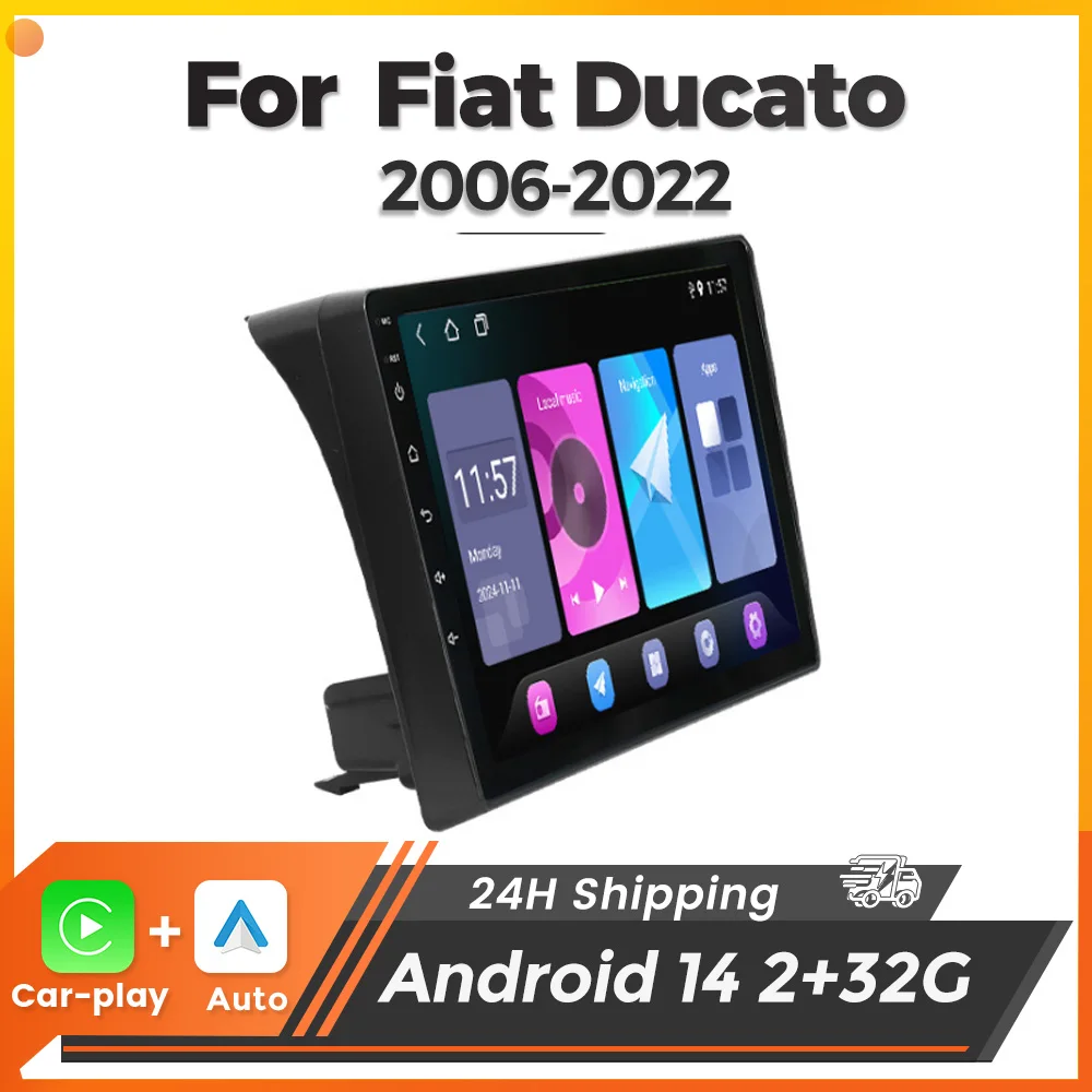 

Android 14 Car Radio for Fiat Ducato Peugeot Boxer 2 Citroen Jumper 2 2006-2015 Wireless Carplay Auto Intelligent System GPS FM