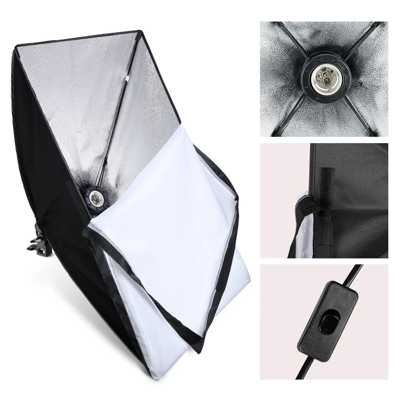 SH Photography Softbox Lighting Kits 50x70CM Professional Continuous Light System soft boxes For Photo Studio Equipment