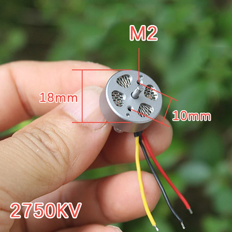 Mini Motor sin escobillas trifásico de 2750KV, 18MM, alta velocidad, 2S-3S, eje de 2MM, Dron RC, FPV, Quadcopter, Motor de avión