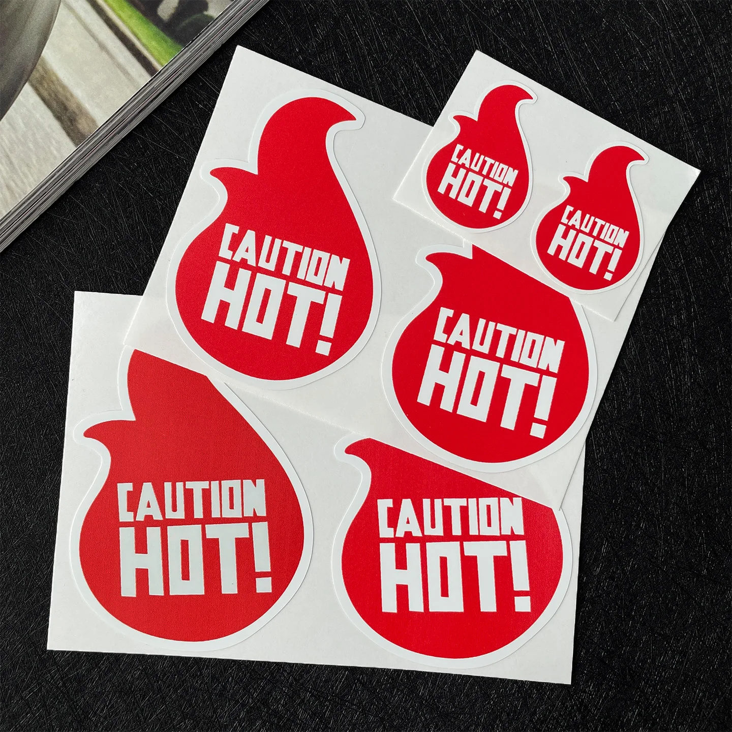 Caution Hot Warning Stickers Motorcycle Exhaust Pipe High Temperature Reminder Decoration Waterproof Vinyl Decals Accessories