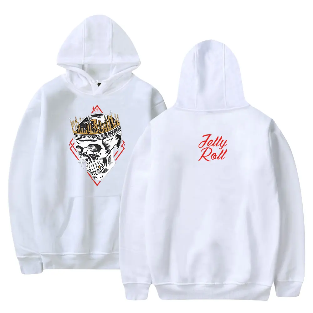 Jelly Roll Hoodies Skull King Merch Print Unisex Fashion Funny Casual Streetwear Sweatshirts