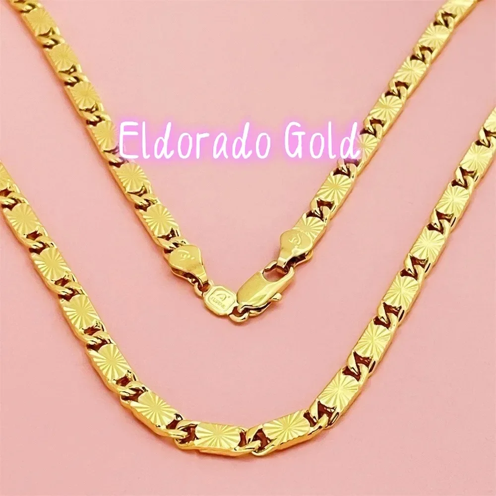 

Золотое ожерелье Eldorado Luxury 24K 9999 пробы из чистого золота для мужчин и женщин, 4 мм, 50 см