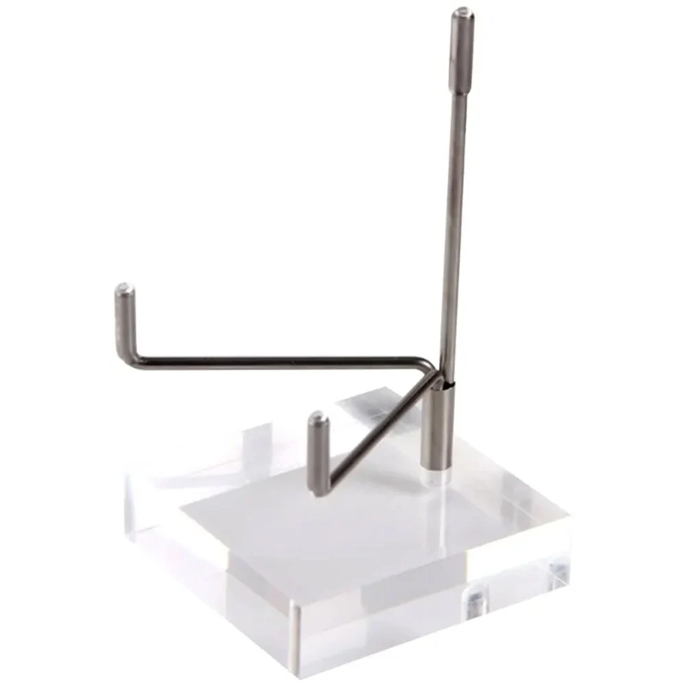1pcs Adjustable Metal Display Stand Easel With Acrylic Base For Minerals Crystal Gemstones Small Collectibles Clear Display