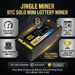 Jingle Mining BTC SOLO Mini Lottery Miner 300KH/s BTC Wi-Fi SHA-256d Home Miner Jingle Miner Bitcoin Crypto Solo Lottery 3.3V 1W