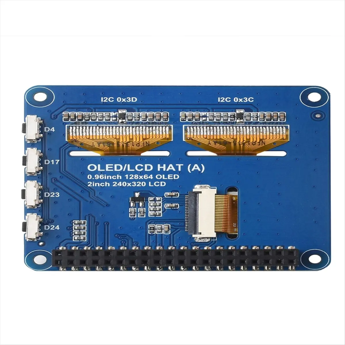 

2-дюймовый ЖК-экран с 0,96-дюймовым модулем OLED-дисплея HAT Kit для RPi Zero 2 W 3 Model B 4 5 Плата расширения