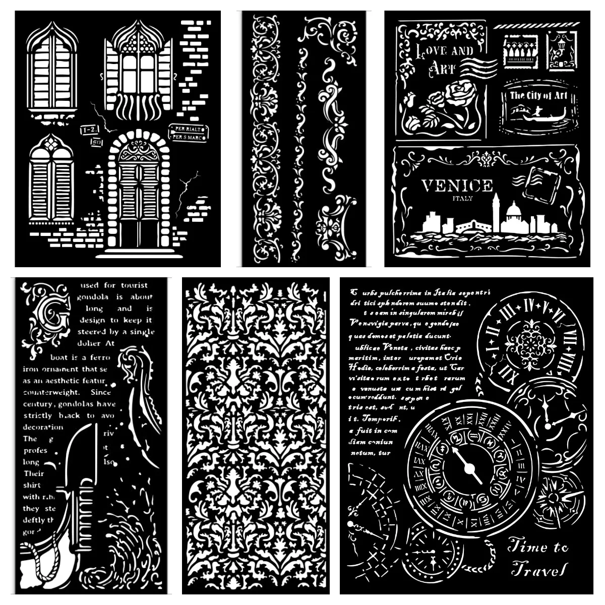 

2025 New Embossing Craft Molds Venice City of Art Borders Stencil Tapestry Gondola Cards Windows Stencil Scrapbook Card Die DIY