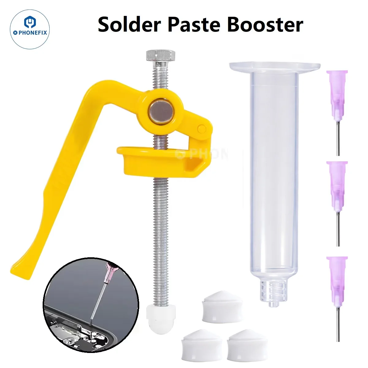 PHONEFIX Solder Paste Dispenser Flux Syringe Welding Glue Propulsion Tool UV Solder Mask Ink Welding Green Oil Pusher