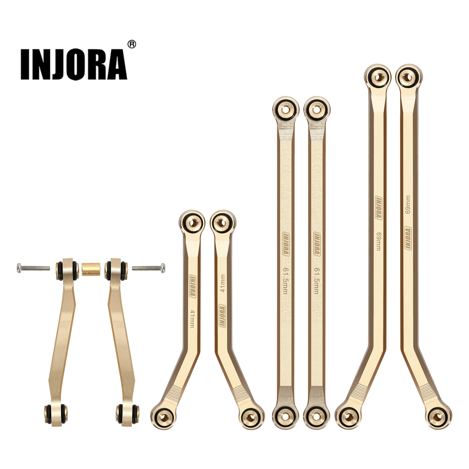 INJORA Brass High Clearance Chassis 4 Links Set for 1/24 RC Crawler Axial SCX24 Deadbolt B17