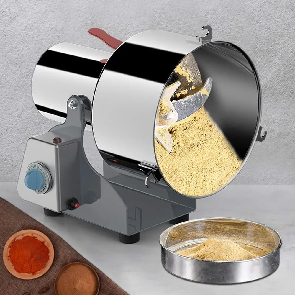 High Speed Electric Herbs Grain Spice Grinder Mill 1900W Stainless Steel Cereal Grinder 3200 RPM Adjustable Fineness & Heat