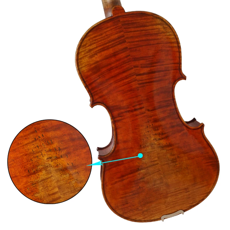 High Grade Italian Craft Red Brown Hand-Painted Viola Professional Flame Maple Carved Spruce Top String Instrument
