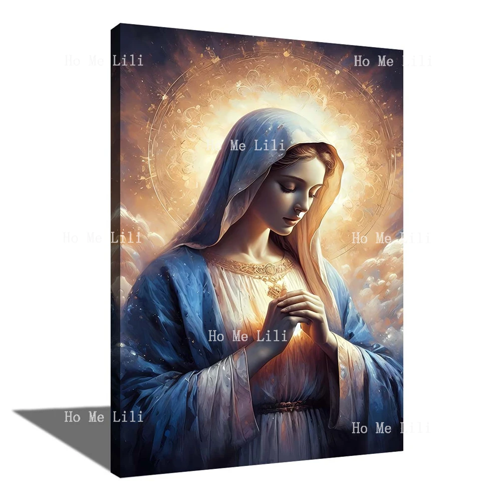 Virgin Mary Mother Of Christ Christianity Holy Divine Canvas Wall Art For Bedroom Living Room Home Office Decor