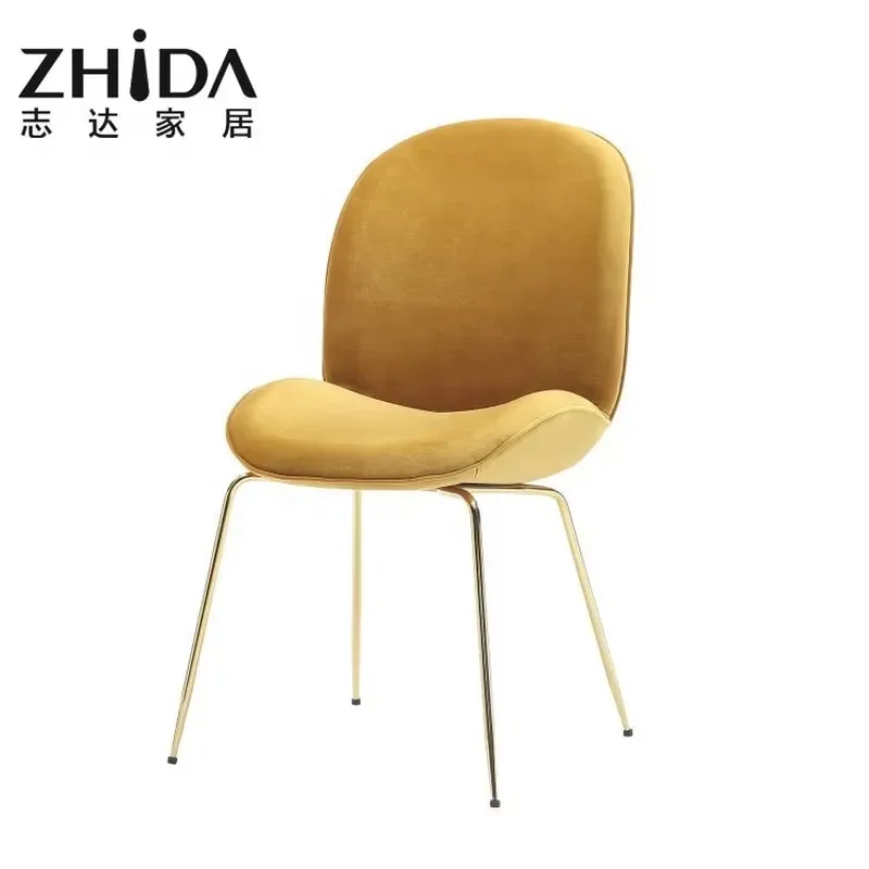 Luxury Modern Fabric Dining Chairs Metal Legs Restaurant Furniture Home Decor Dining Table and Chair Set for Kitchen Living