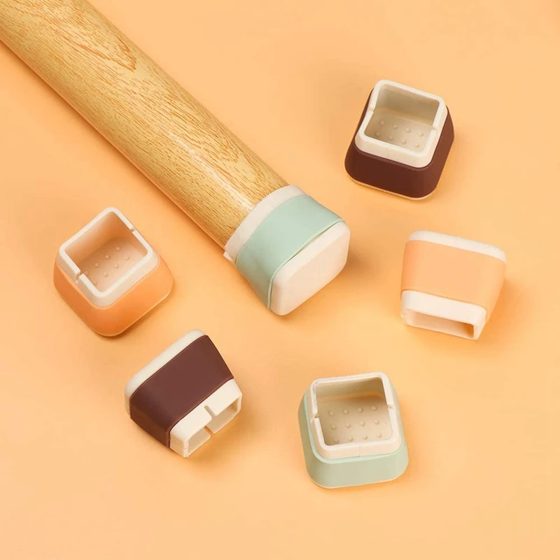 8Pcs Silicone Chair Leg Caps Floor Protectors For Chairs Anti-Slip Pad Table Pads For Furniture Protector (Brown)