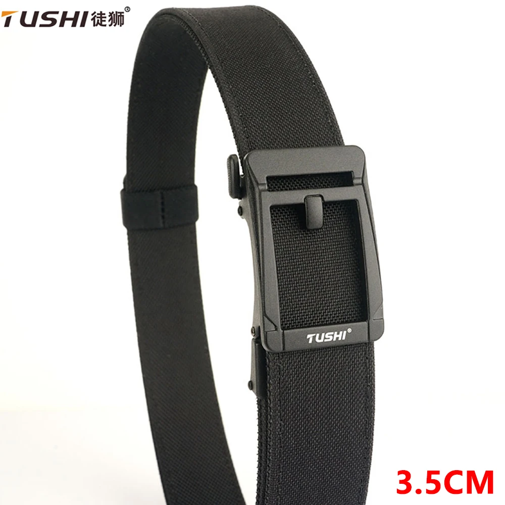 

TUSHI New Fashion Hard Tactical Belt for Men Metal Automatic Buckle IPSC Gun Belt Nylon Military Belt EDC Outdoor Sports Girdle