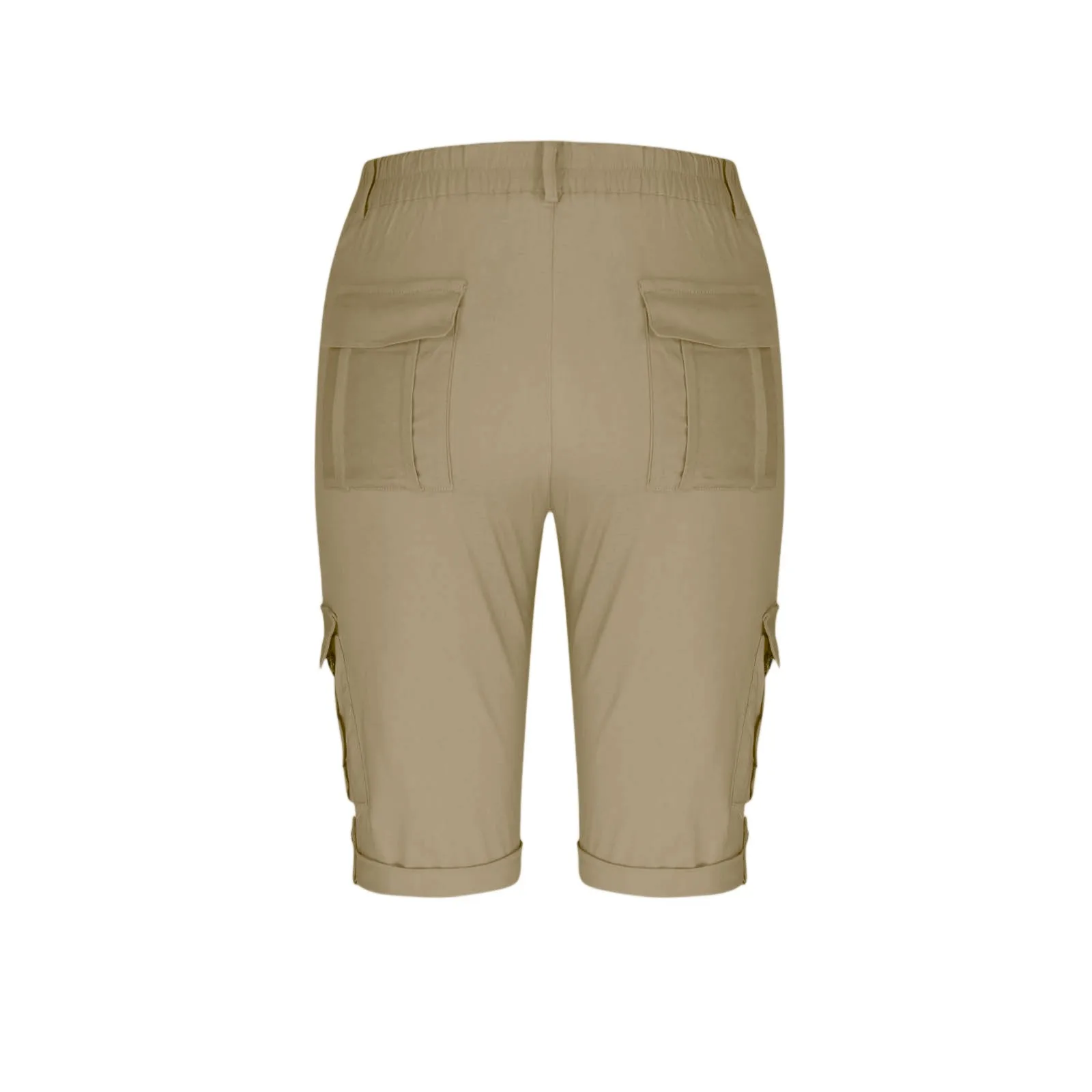 المرأة السراويل البضائع الأنيقة الربيع الصيف موضة عادية بلون متعدد جيب وزرة ضئيلة مستقيم الساق خمسة أرباع السراويل