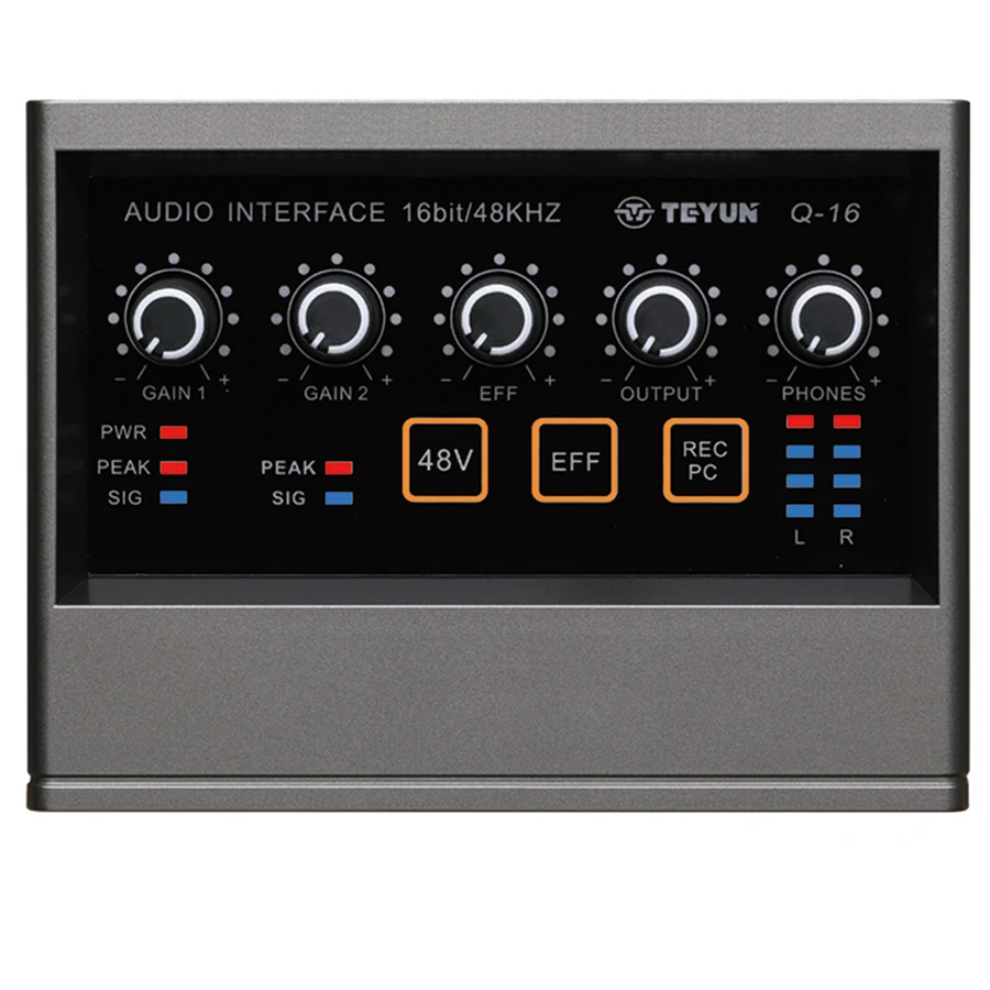 TEYUN Q-16 Sound Mixer Audio Professional Card Channel Monitoring Electric Guitar Live Recording For Studio Interface Singing DJ