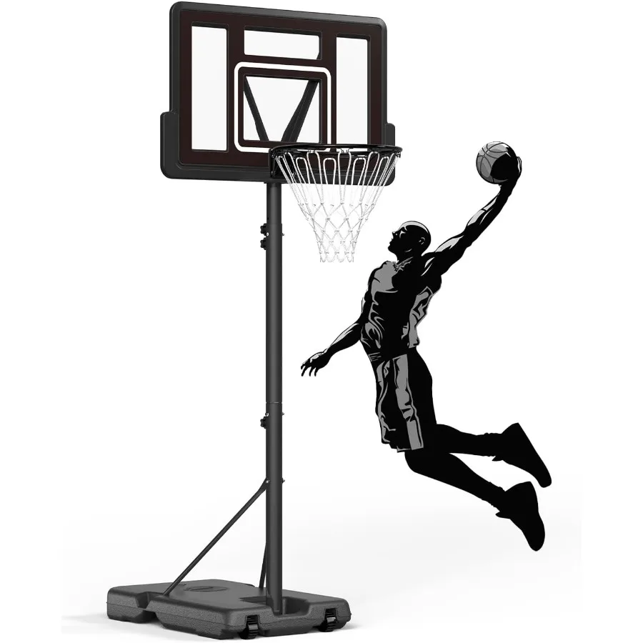 Cesta de basquete portátil 5.610FT Sistema de gol de basquete ajustável com tabela externa de 44 polegadas para jovens e adultos perfeitos