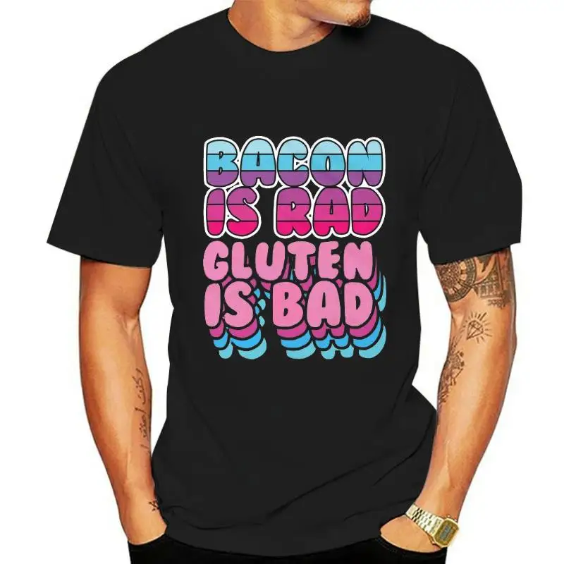 Bacon is Rad Gluten is Bad Classic Adult T-Shirt men t shirt