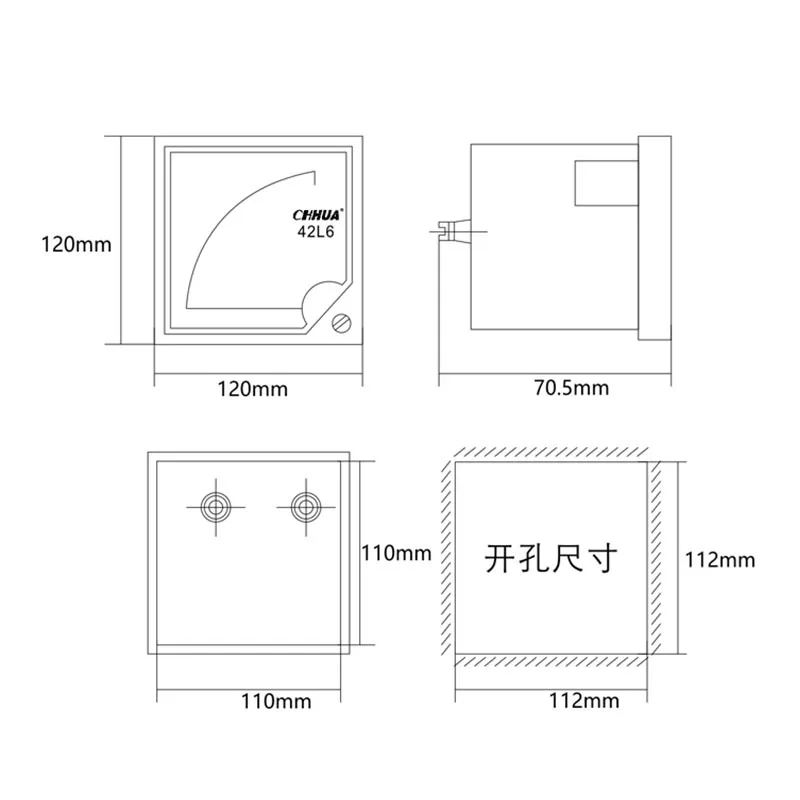 Pointer Type Medium 42L6 IntermedIate Frequency Voltmeter 45-55HZ AC 100V 220V 380V 500Hz 600Hz 700Hz 1000Hz 1200 1500 2000 3000