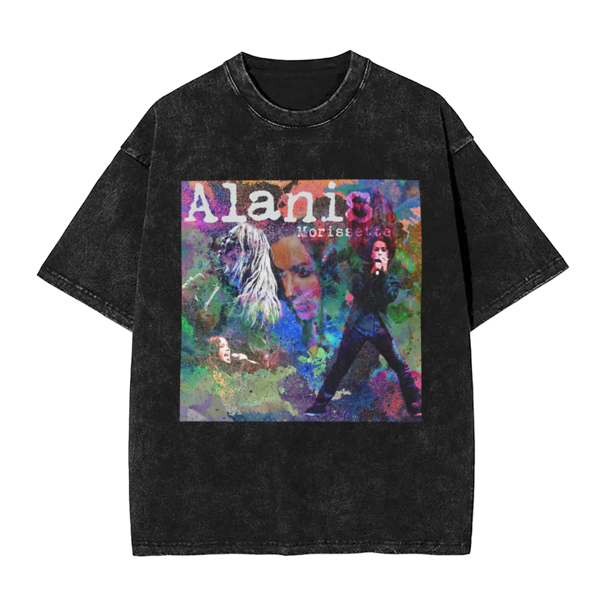 Alanis morissette grunging Unique Trendy A Washed T Shirt Men's Women's Oversized Cotton Tees Tops