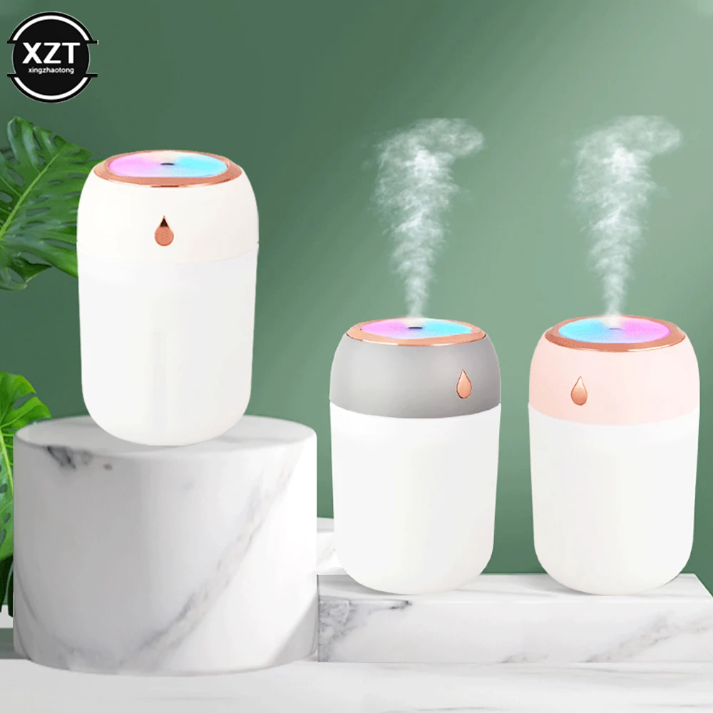 330ml Portable Air Humidifier USB Rechargeable Ultrasonic Cool Mist Air Oil Diffuser Romantic Color LED Lamp Air Humidifier