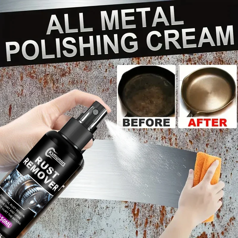 Professional Metal Rust Remover And Renovator - Metal Polishing Spray, Powerful Rust Stain Removal Spray, Quick Rust Dissolving