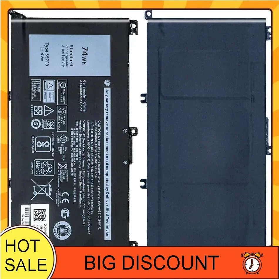 

Аккумулятор 357F9 для ноутбука DELL Inspiron 15 5576 5577 7000 7557 7559 7566 7567 P65F P57F INS 15PD-1748B