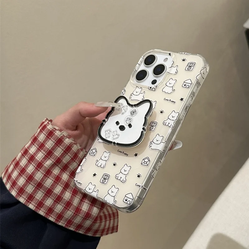 Supporto per telefono coreano Cartoon Puppy Shake Grip Tok Griptok Supporto per iPhone 15 Supporto universale per accessori Samsung