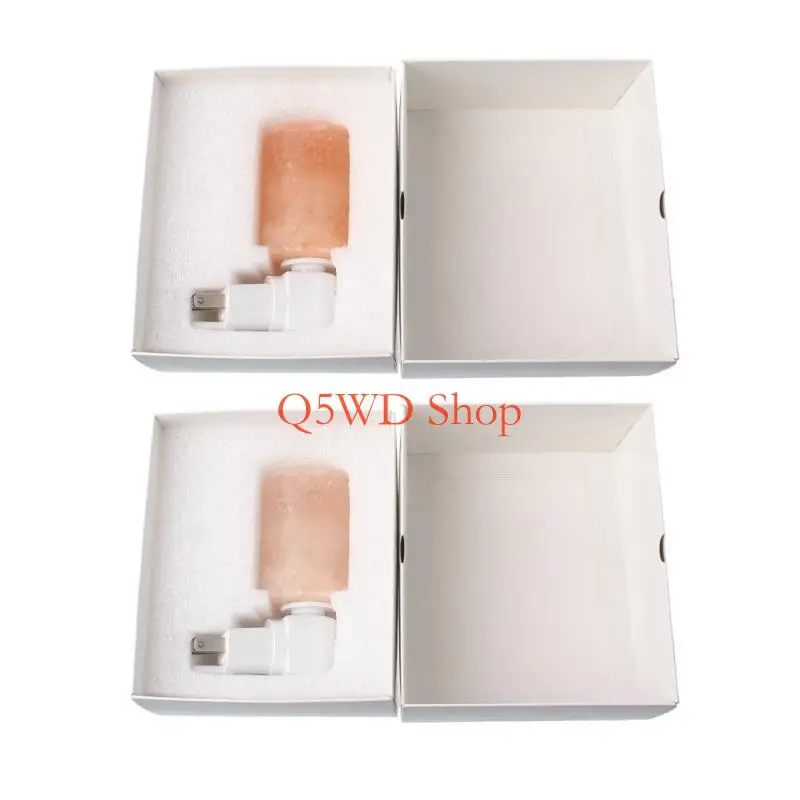 Q5WD 15W 회전식 실린더 히말라야 소금 램프 공기 청정기 크리스탈 소금 바위 침대 사시