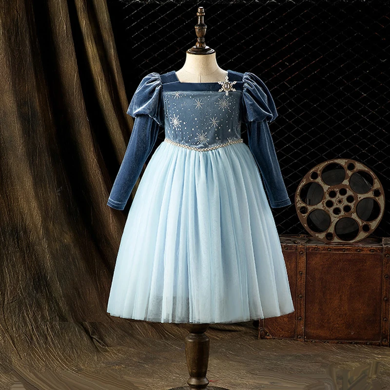 Winter Dress for Kids Girl Snow White Birthday Party Shining Princess Type  Dress Children Elsa Frozen Fever Costume 3 to 8 Years - AliExpress