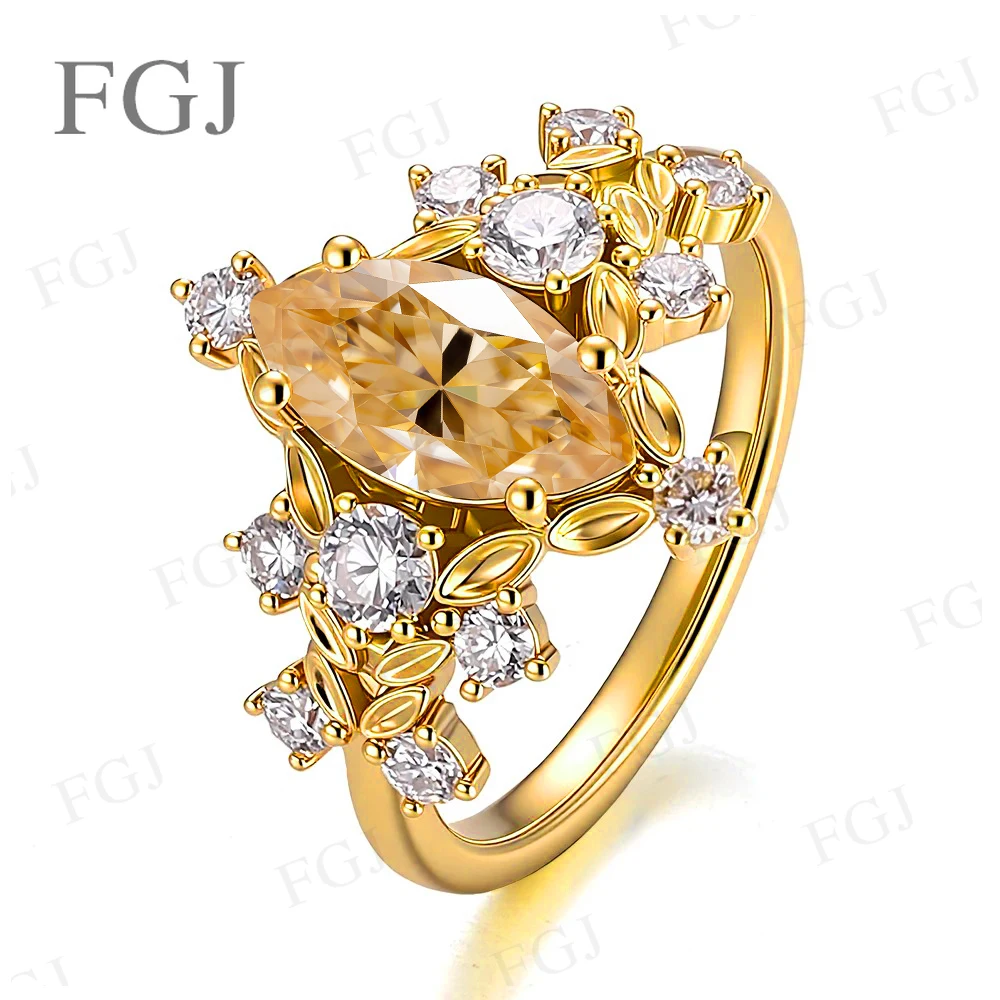925 Sterling Silber Moissanit Jubiläumsringe für Frauen Marquise-Schliff Ehering für Freundin Versprechensring Feiner Schmuck – Detail 12