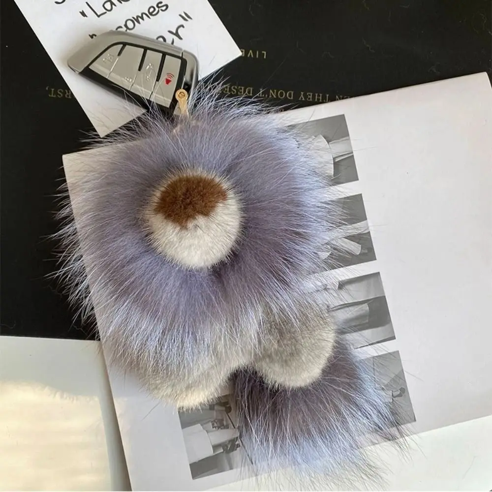 

Mink Fur Lion Plush Pendant Stuffed with Tail Plush Lion Keychain Ornaments Soft Cute Animal Keychain Friends Birthday Gifts