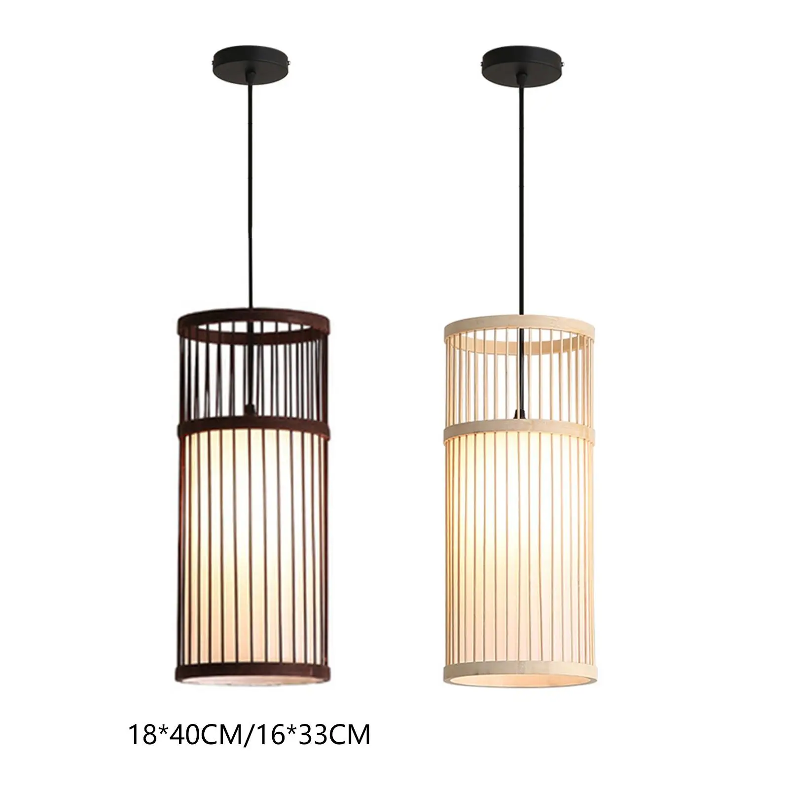 

Bamboo Lamp Shade Ceiling Light Fixture Pendant Light Lampshade Cover Classic Adjustable Fitting Chandelier Hanging