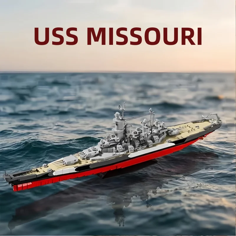 

2568pcs USS Missouri battleship model building blocks assembly kit adult DIY toy decoration holiday birthday gift